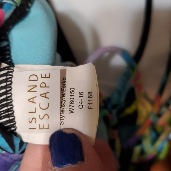 Island Escape Floral Tankini Top Size 8 - Picture 4 of 5